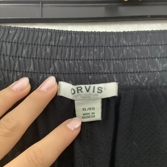 Orvis Embossed Travel Pull On Active Skort Skirt Black Floral Women XL Pockets - Picture 4 of 12